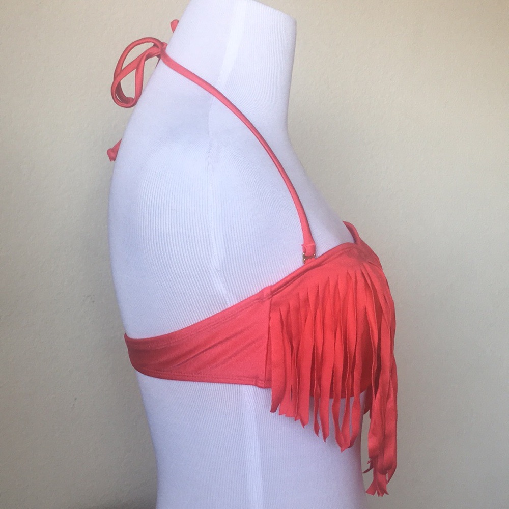 Roxy Swim fringe bandeau bikini top Sz M